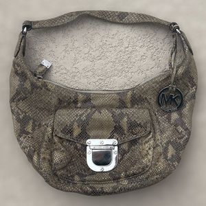 Michael Kors snakeskin hobo shoulder bag
